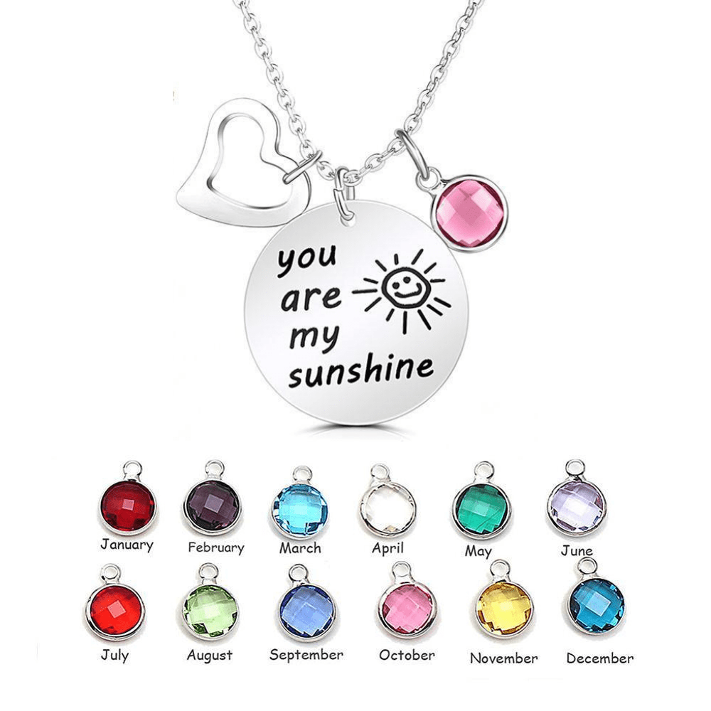 soulvalleytribe necklaces you are my sunshine silver birthstone necklace 28614179946594