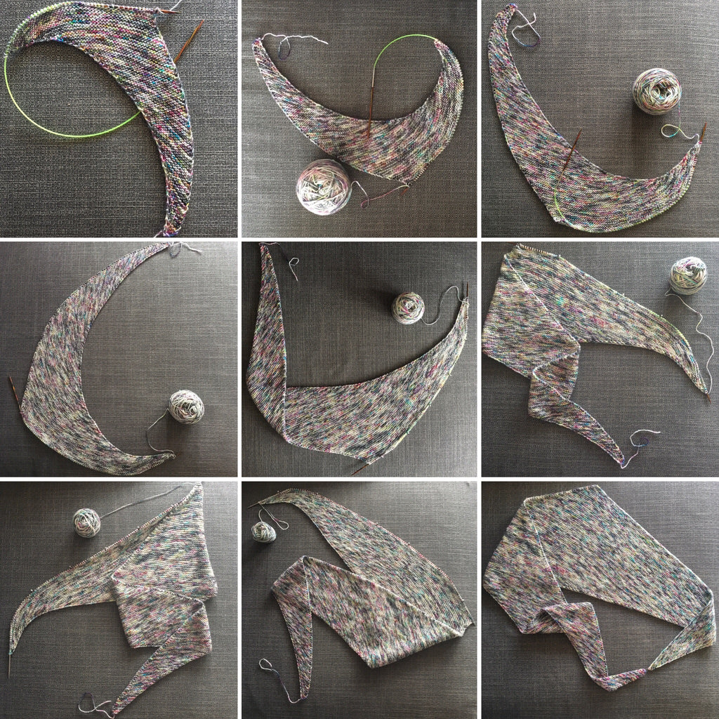 How to knit Asymmetrical scarf  at the woolly brew