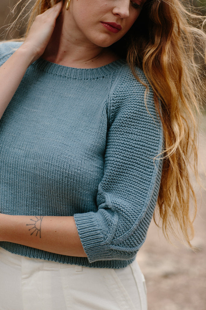 cropped long sleeve sweater