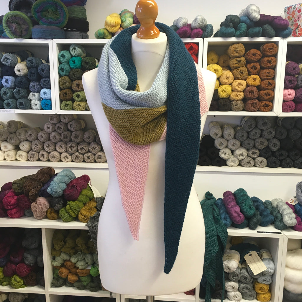 colour block asymmetrical scarf 