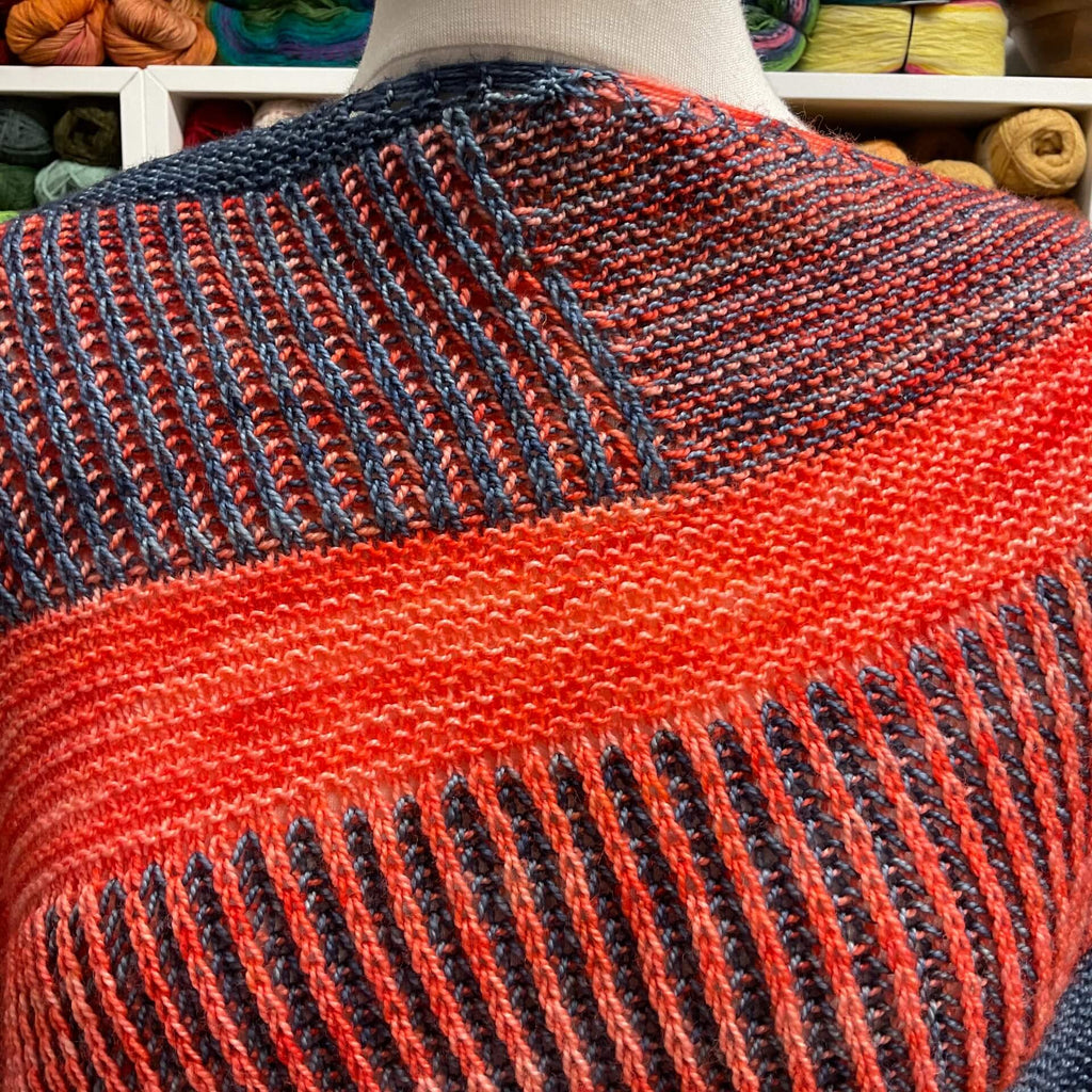 orange and blue shawl