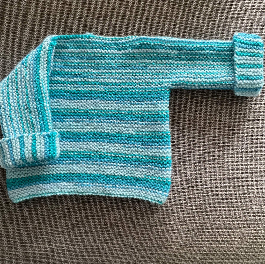 stripey blue baby jumper