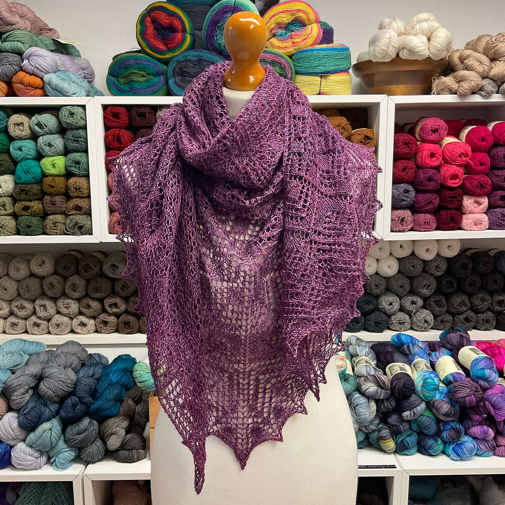 purple lace shawl