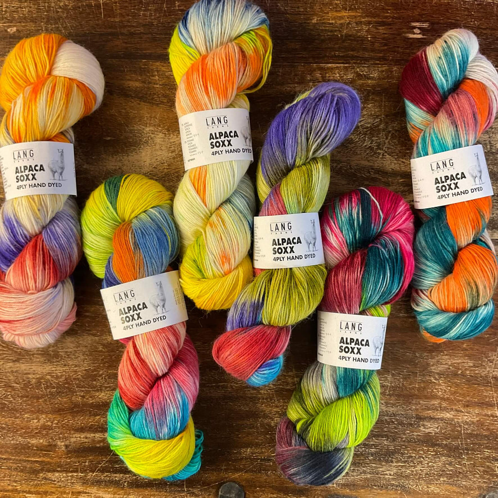 multicoloured skeins of yarn