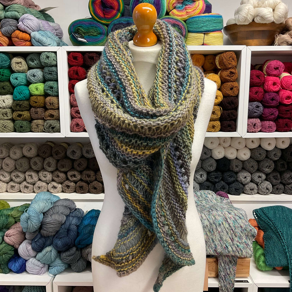 wrapped shawl as a scarf