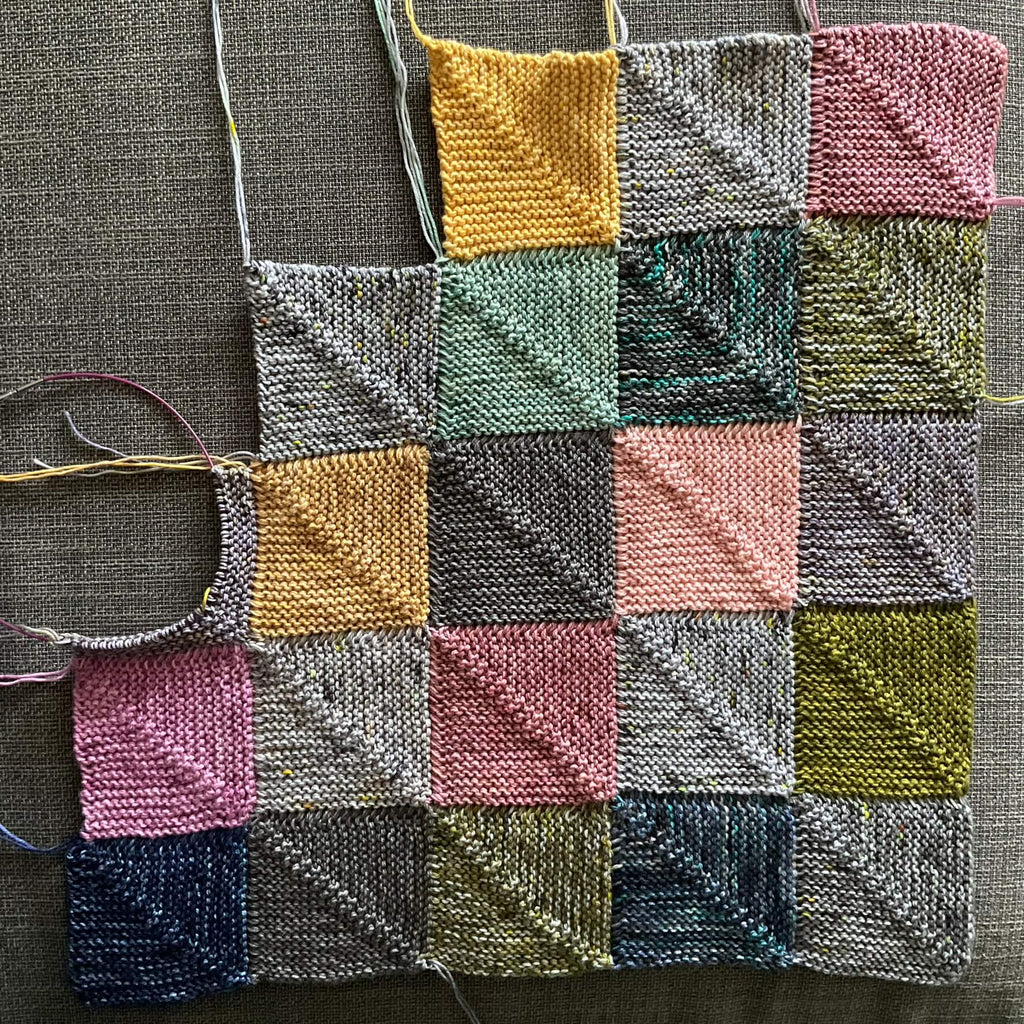 multicoloured square blanket