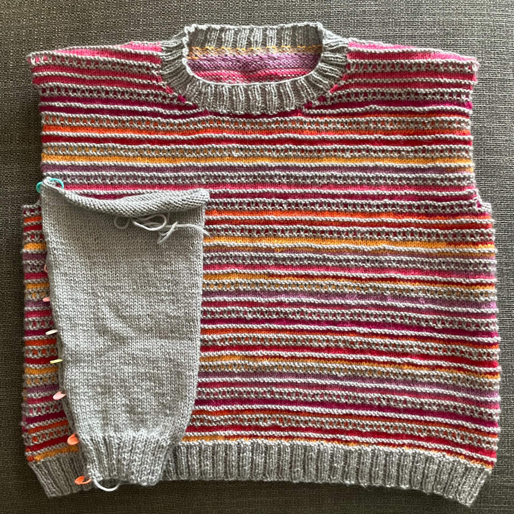 unfinished striped jumper