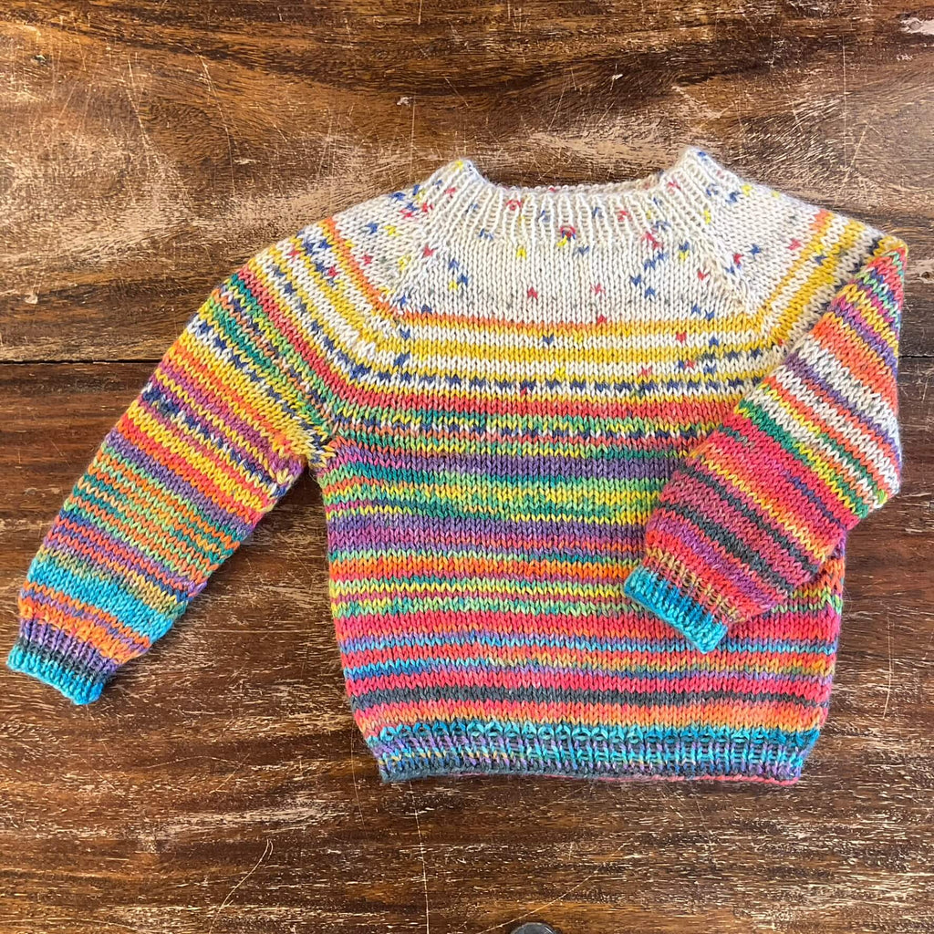 multicoloured baby jumper
