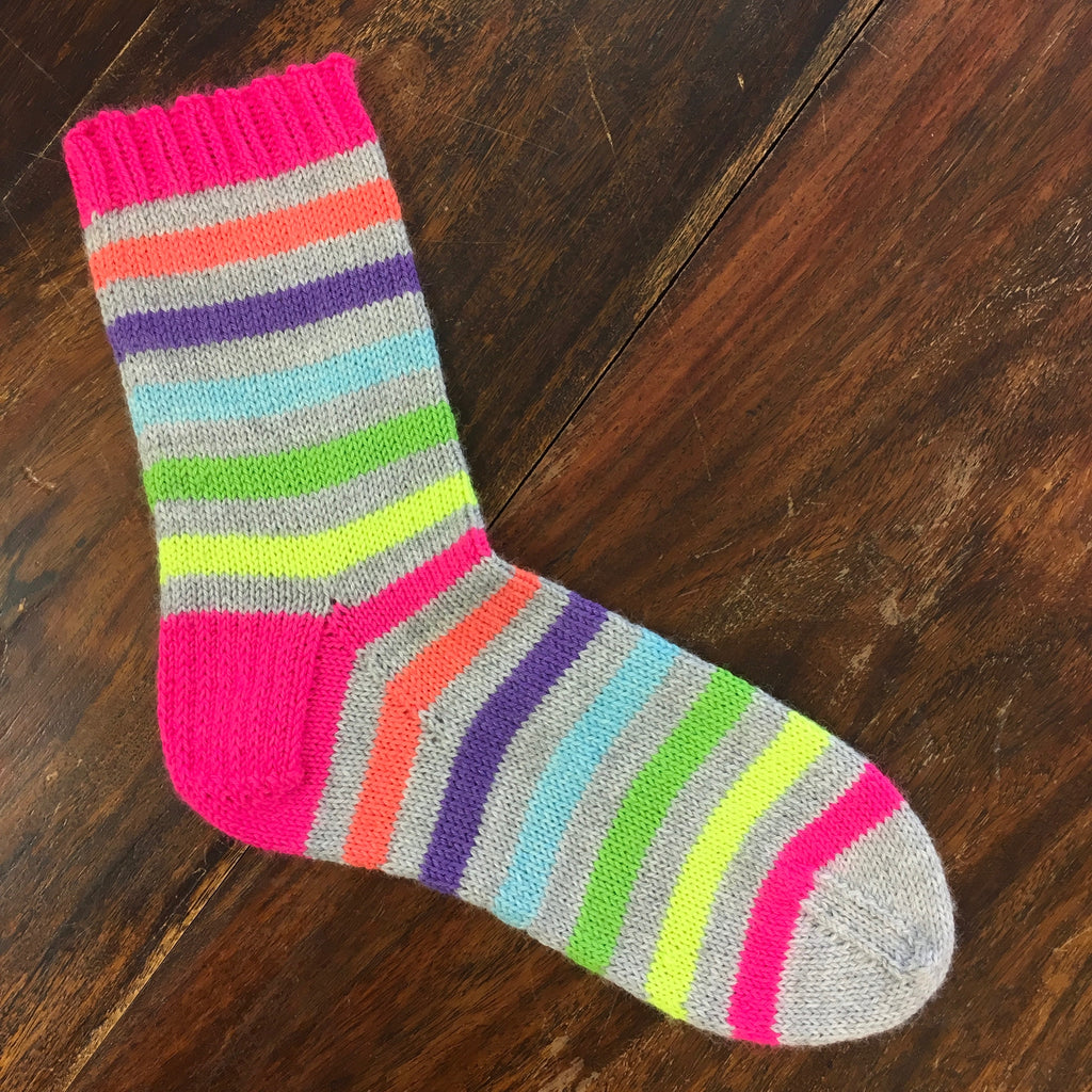 neon stripey sock in socks yeah 4ply