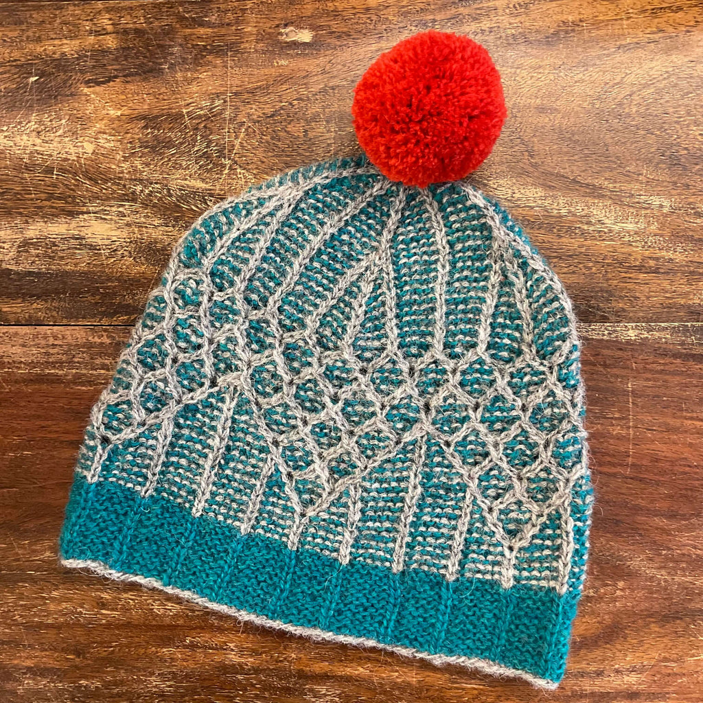 soft hearted knitted hat