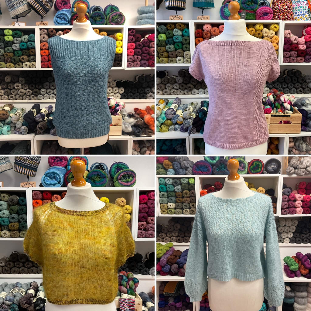 summery knitted tops at the woolly brew