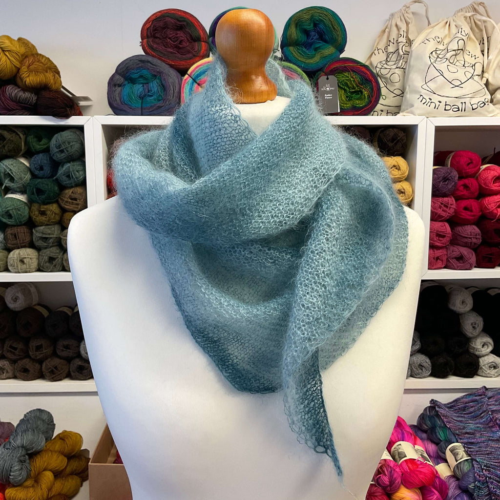 blue mohair scarf