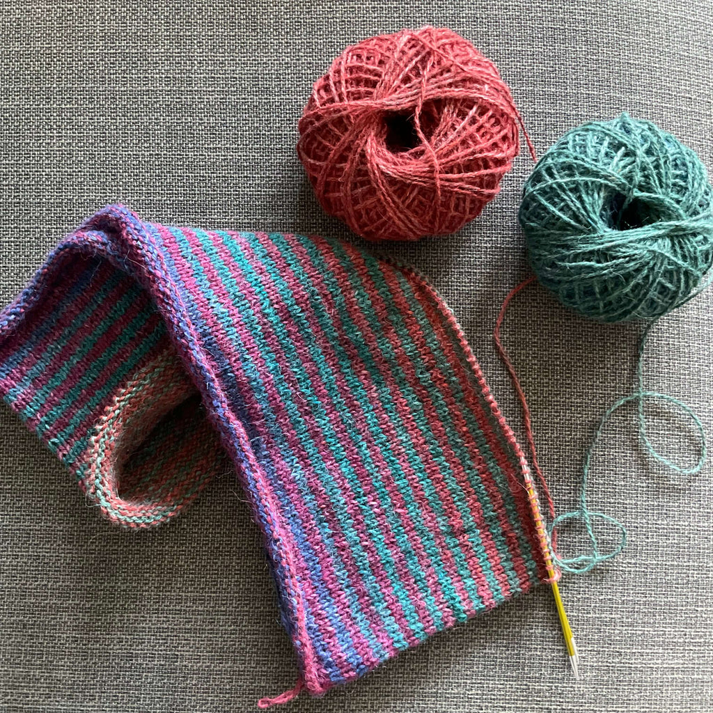 Unfinished Stripey cowl 