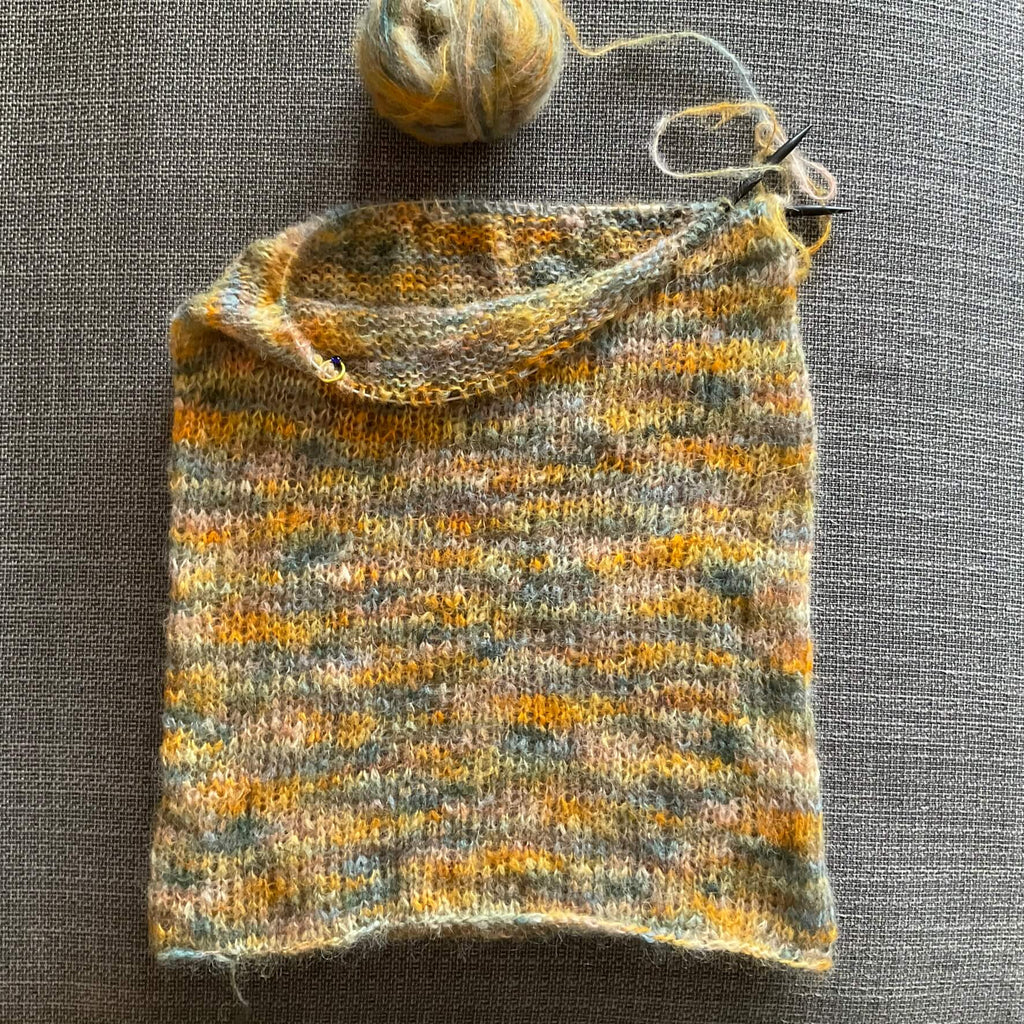 fluffy yellow green cowl