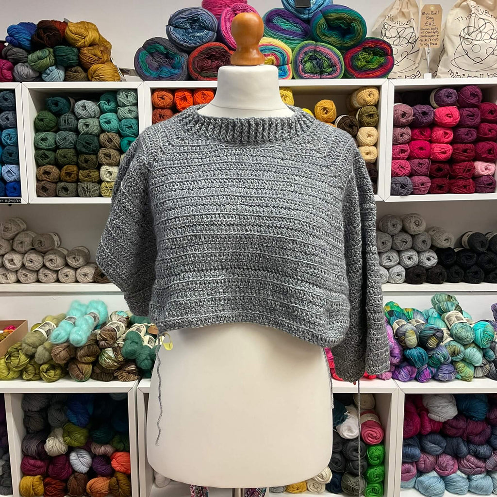 unfinished crochet jumper