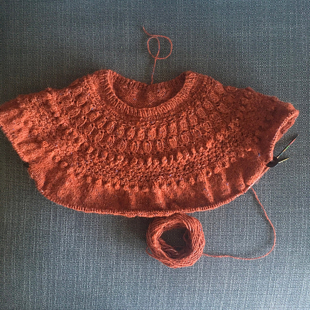 Dandelion handknit orange sweater