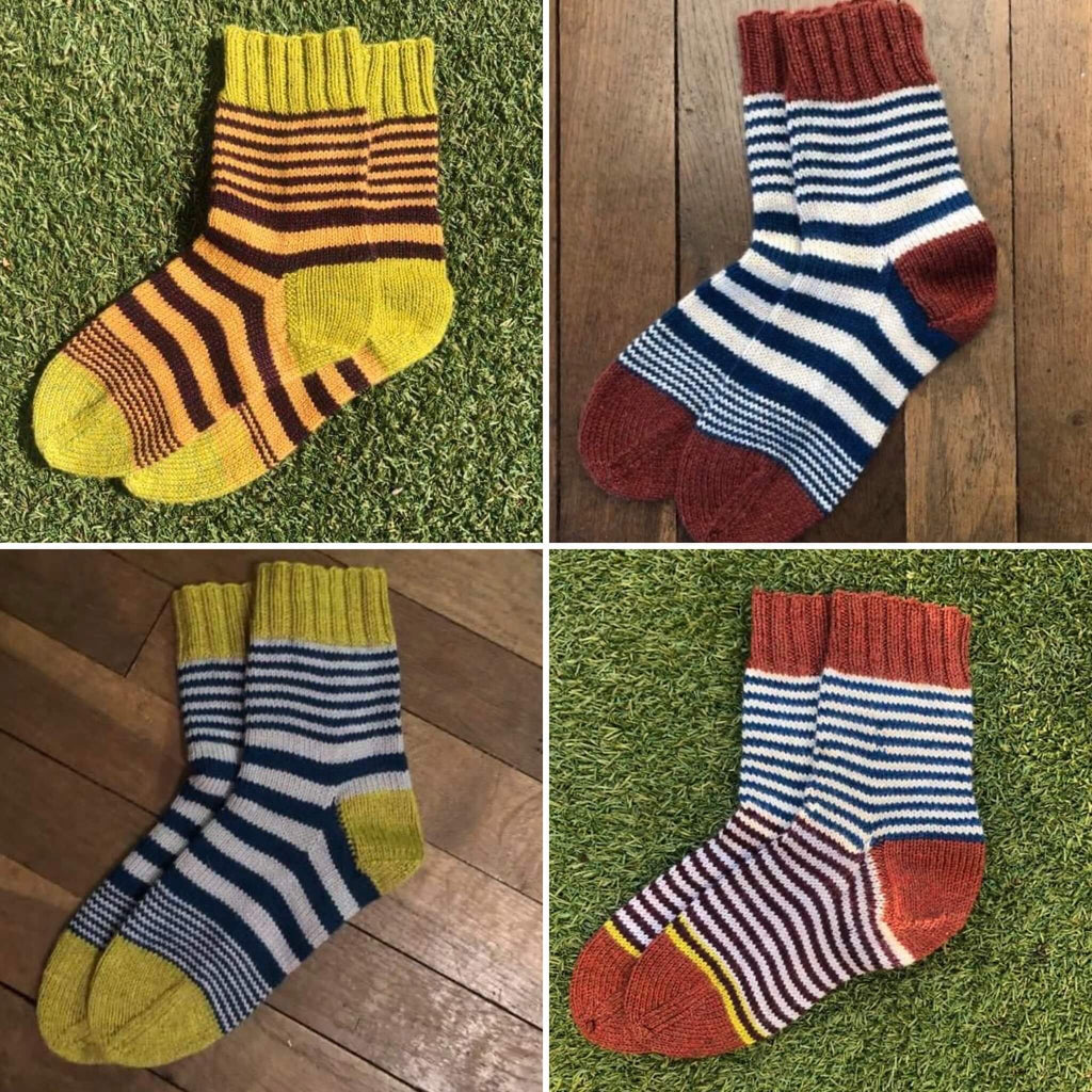 4 stripy socks