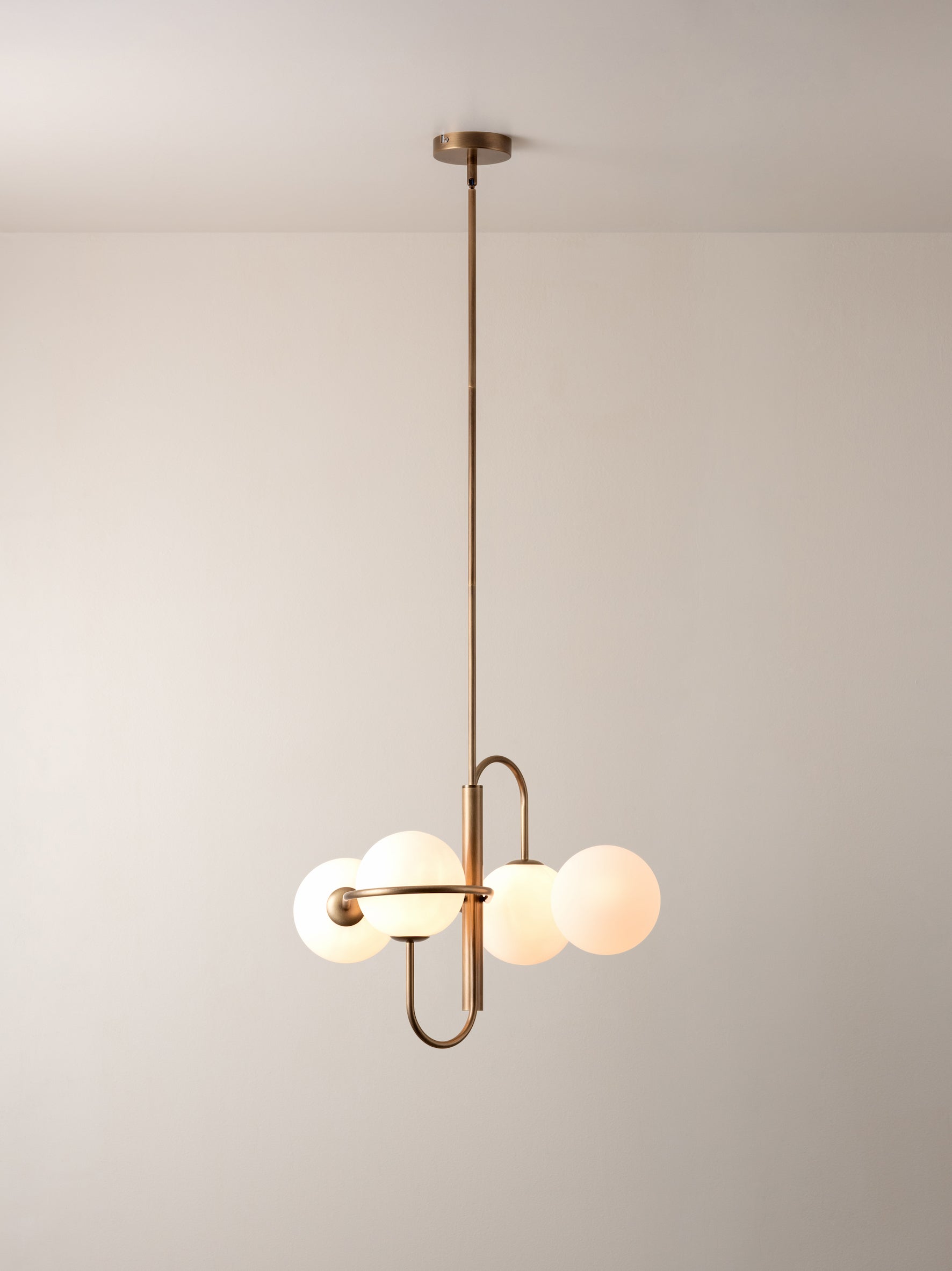 Ottino - aged brass and linen floor lamp