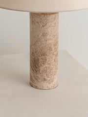 Denari - 1 light small brown marble cylinder table lamp | Table Lamp | lightsandlamps.com