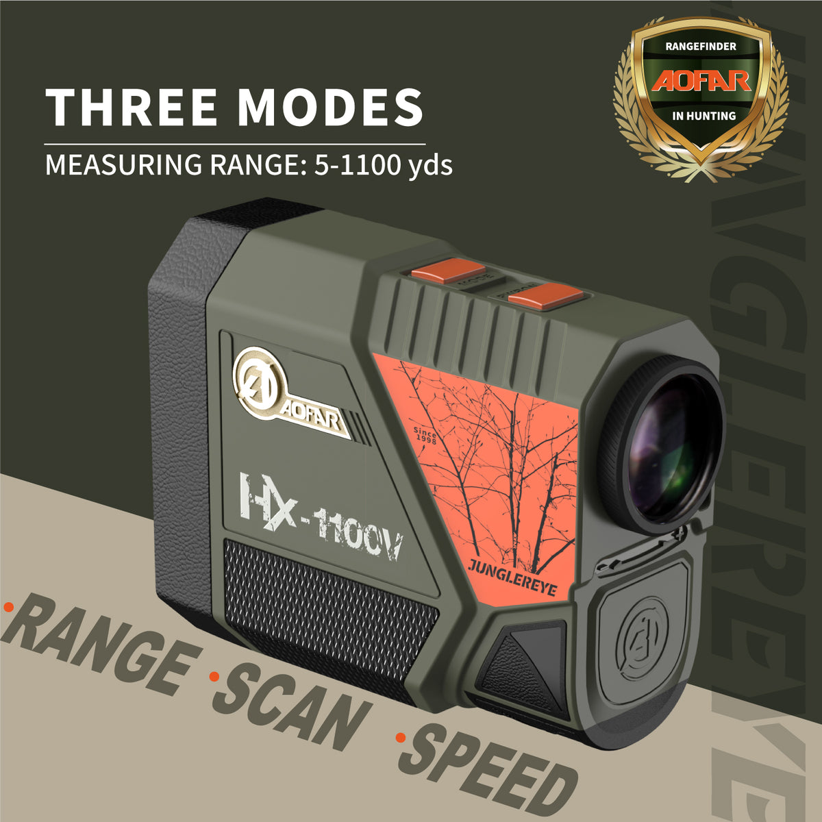 AOFAR HX-800I Hunting Range Finder 800 Yards,6X Magnification 