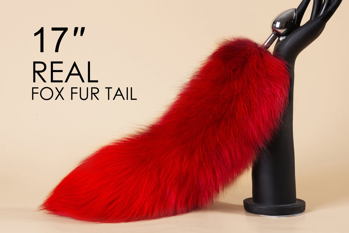 Real Fur Red Fox Tail Plug Wolf Tail Butt Plug Tail Short Fox Tail But 