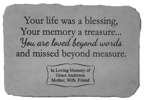 Life Blessing Memorial Stone