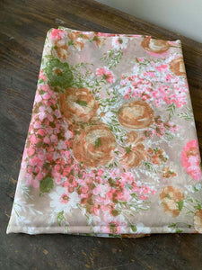 Vintage Sheer Pink and Neutral Floral Fabric