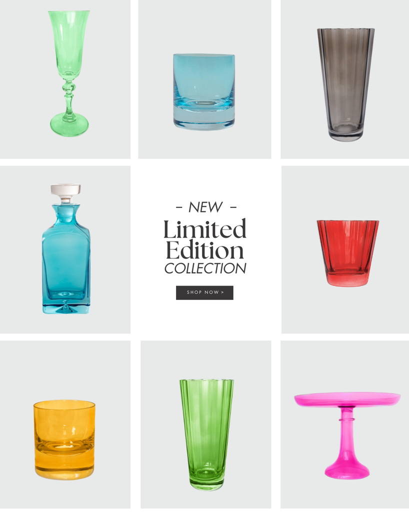 Colored glassware to shop now