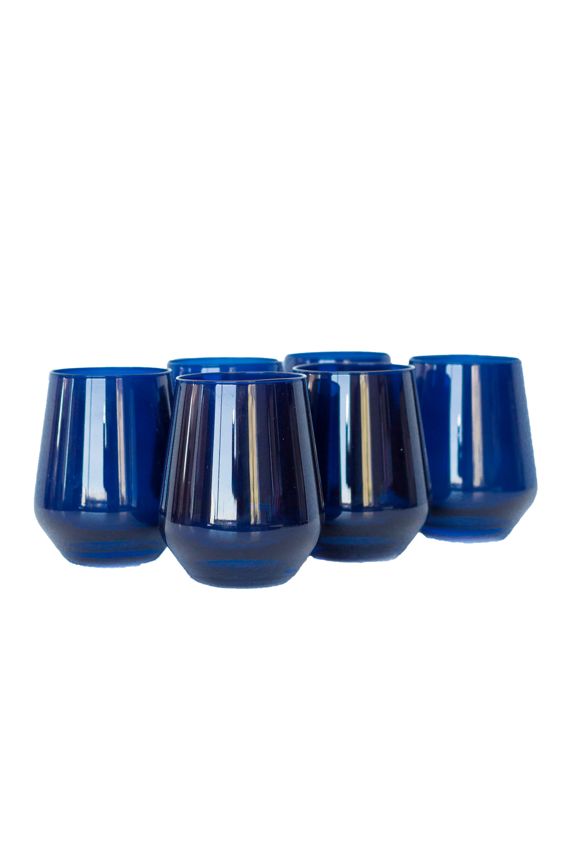 Estelle Colored Glass Set of 6 Shot Glasses in Orange/Blue Mixed