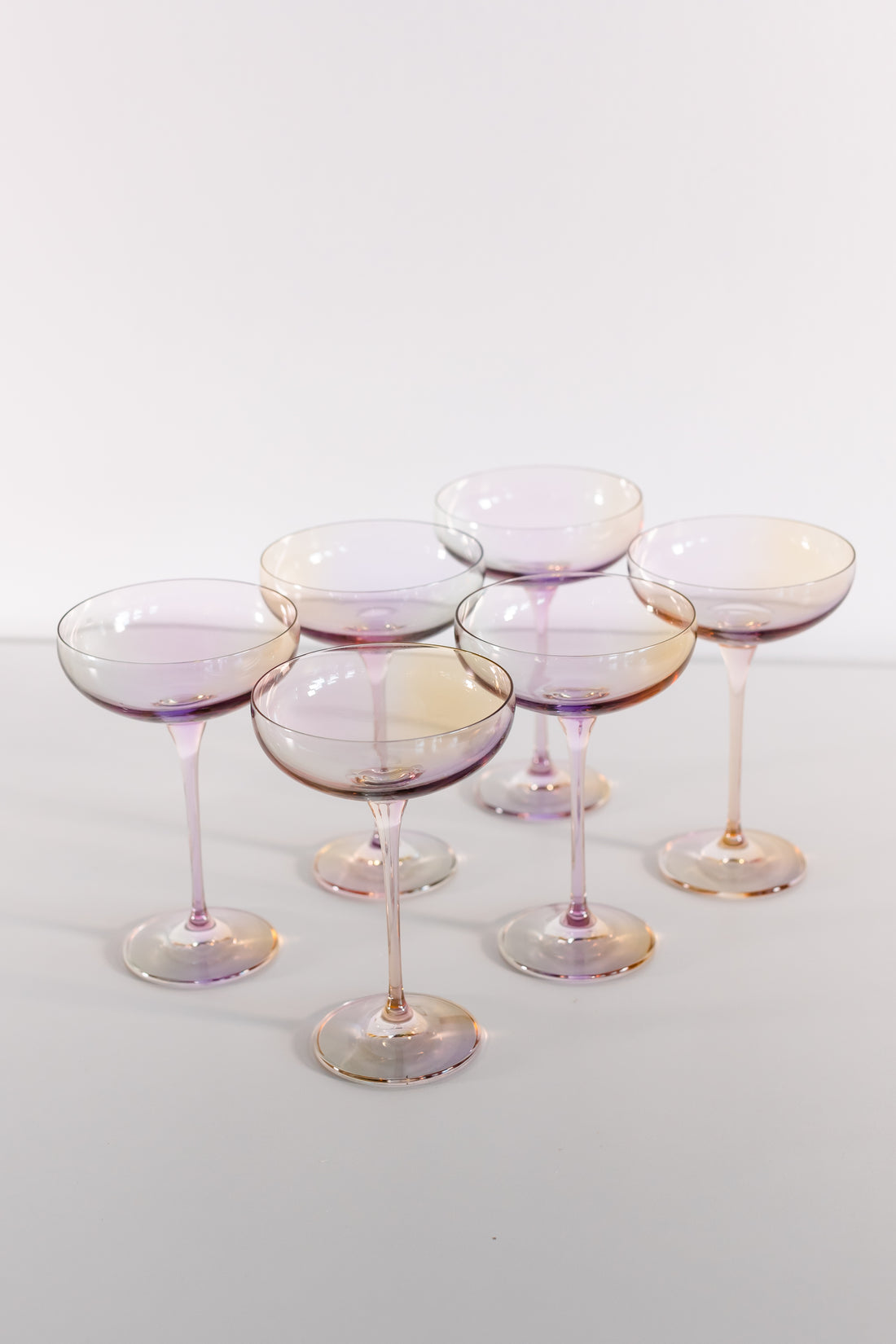 Physkoa Colored Martini Glasses Set of 6-8 ounce