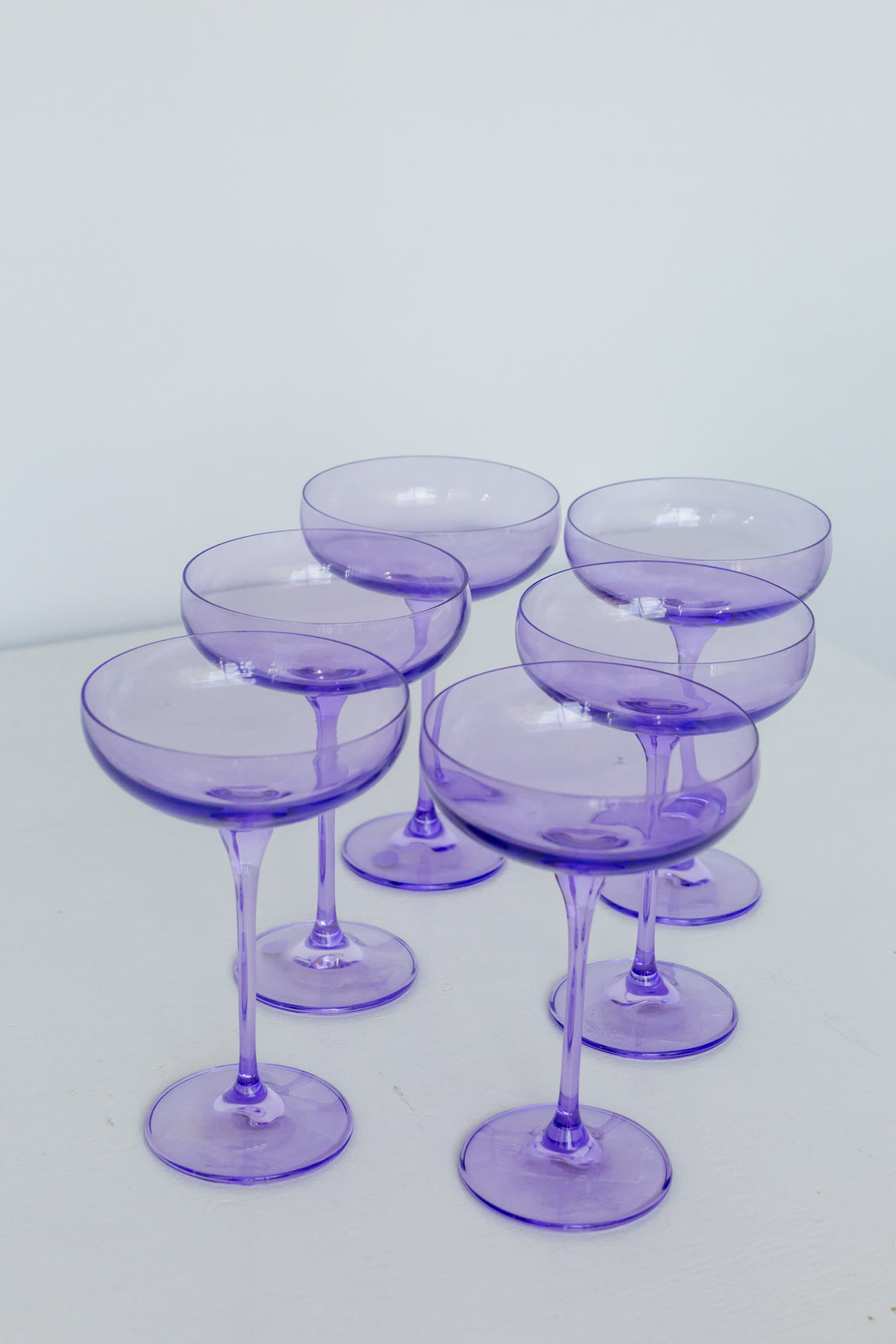 Physkoa Colored Coupe Glasses Set of 6-8 oz Hand