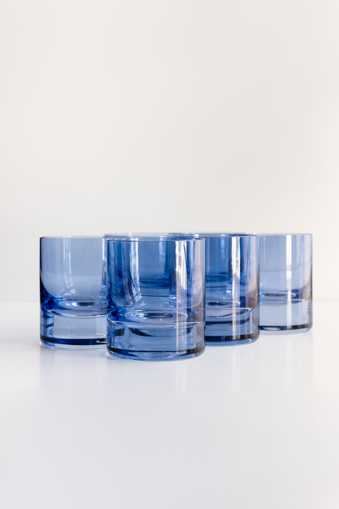 Estelle Colored Glass Set of 6 Shot Glasses in Orange/Blue Mixed