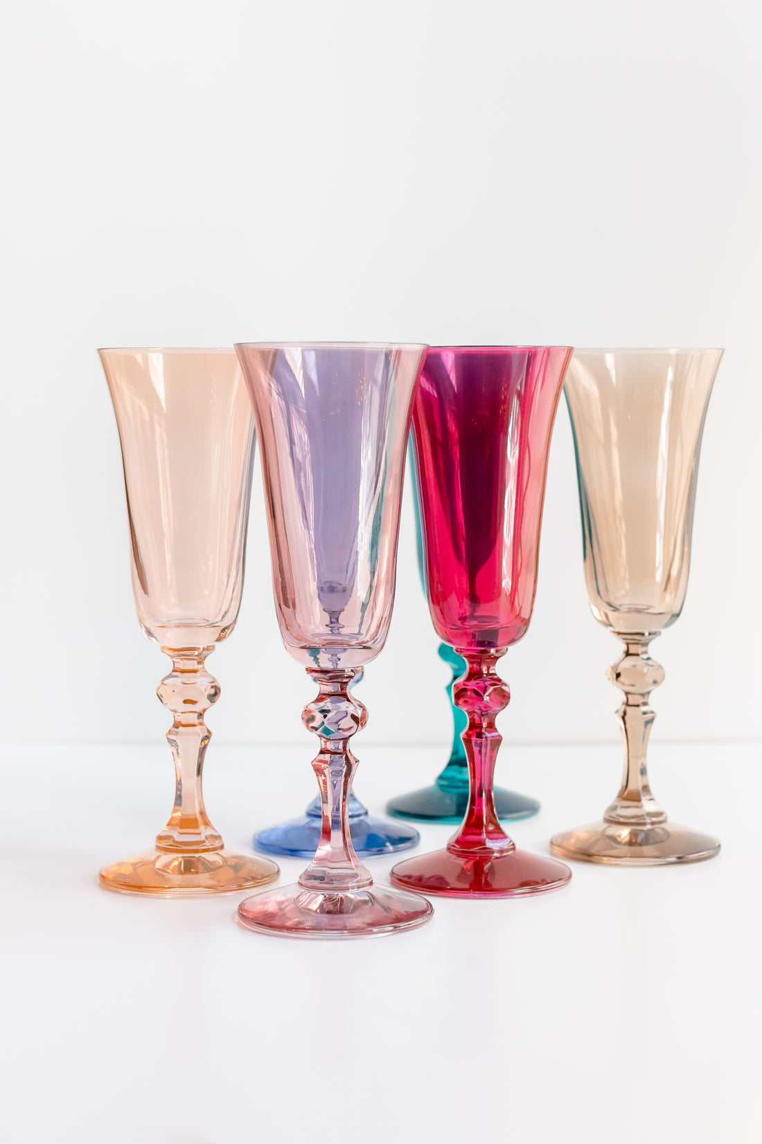 Estelle Colored Champagne Flute - Set of 6 {Pastel Mixed Set}