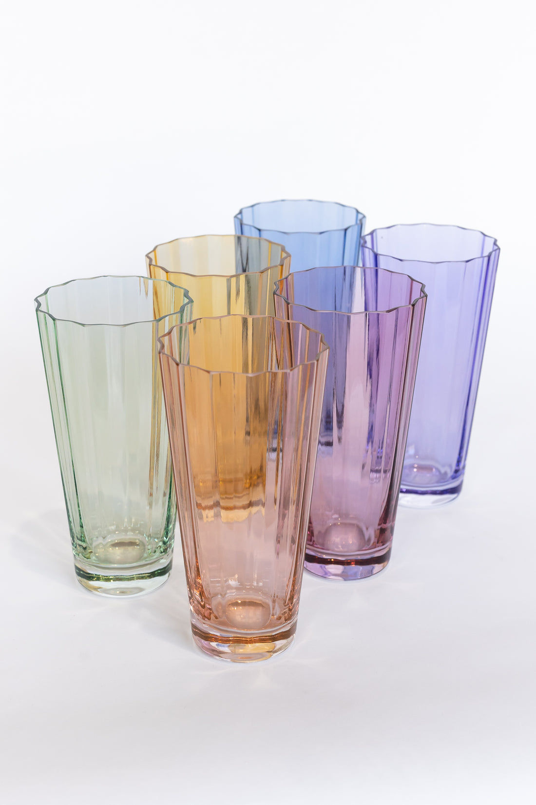 Unbreakable Pastel Color Acrylic Martini Glasses, Set of 6