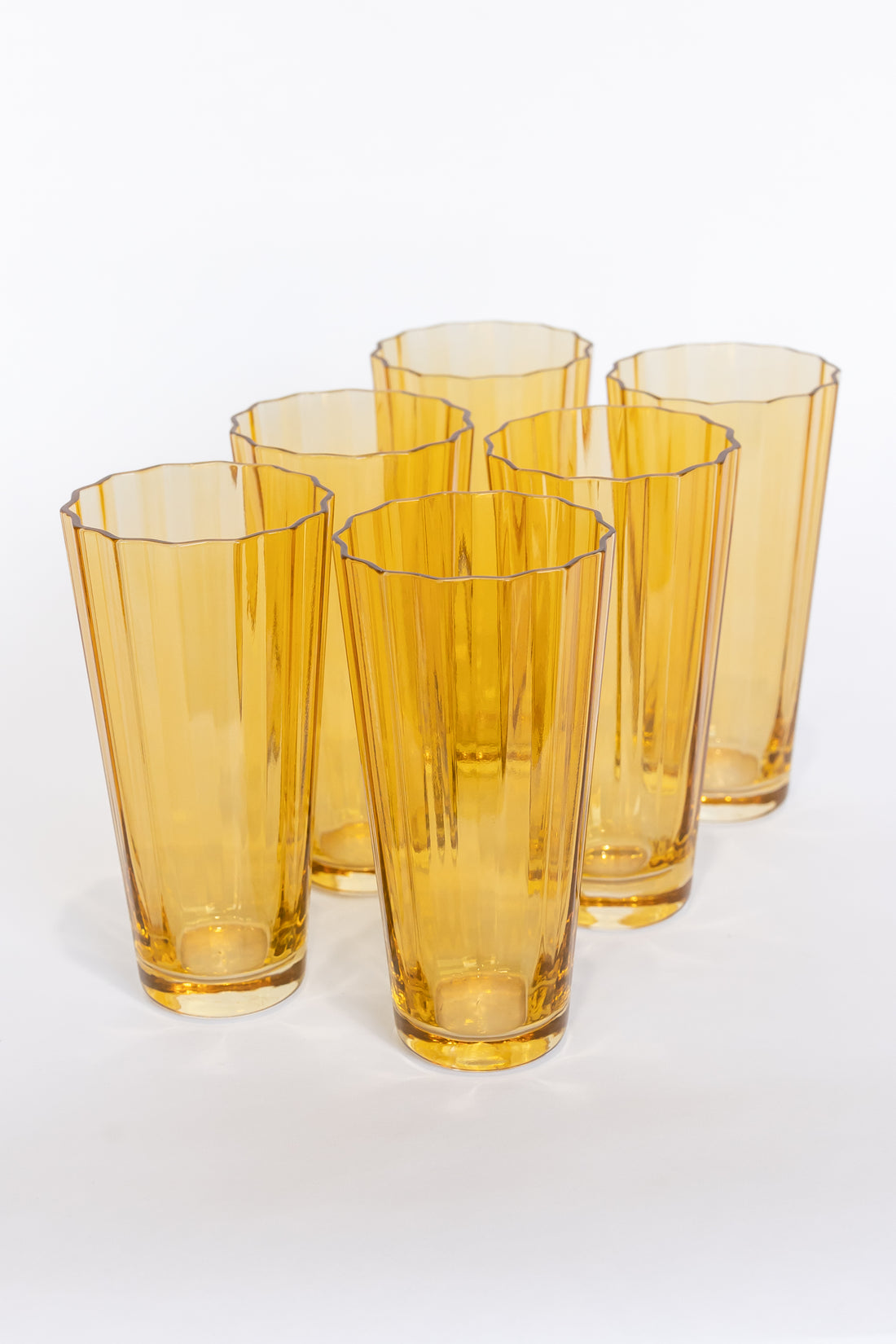 Estelle Colored Glass Estelle Sunday Collection Glasses, Set of 6 - Highball Glasses, F52 Mixed Set