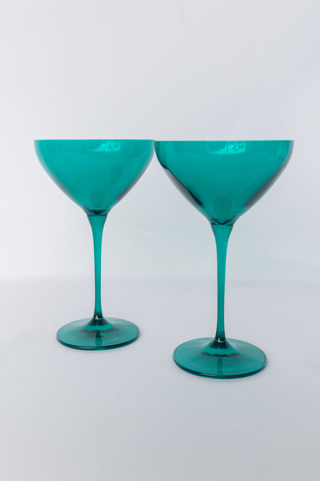 Two x Striped Martini Glasses - Pink + Amber