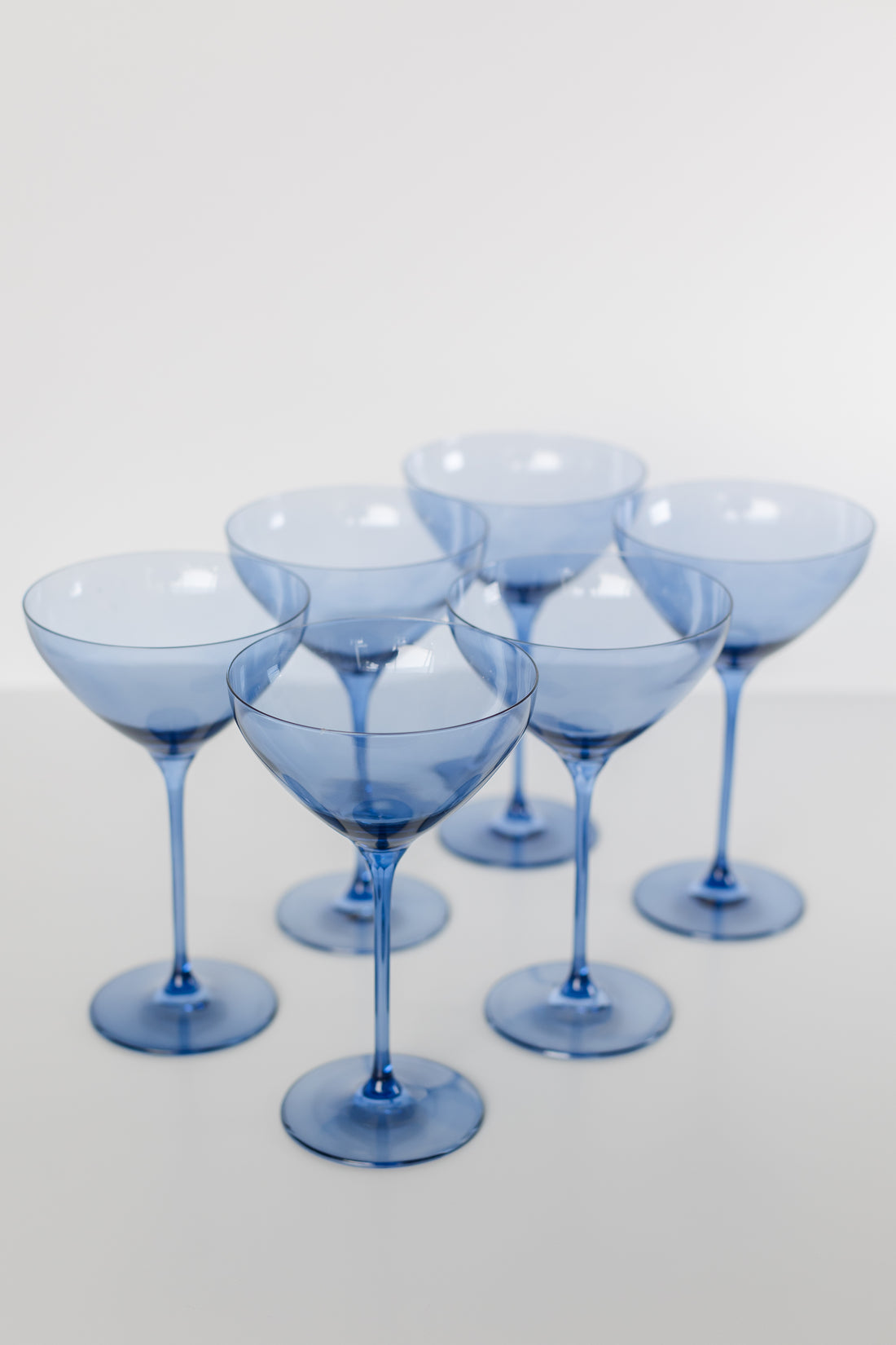 Light Blue Foligno Champagne Flutes, Set of 6 by Zodax - Seven Colonial