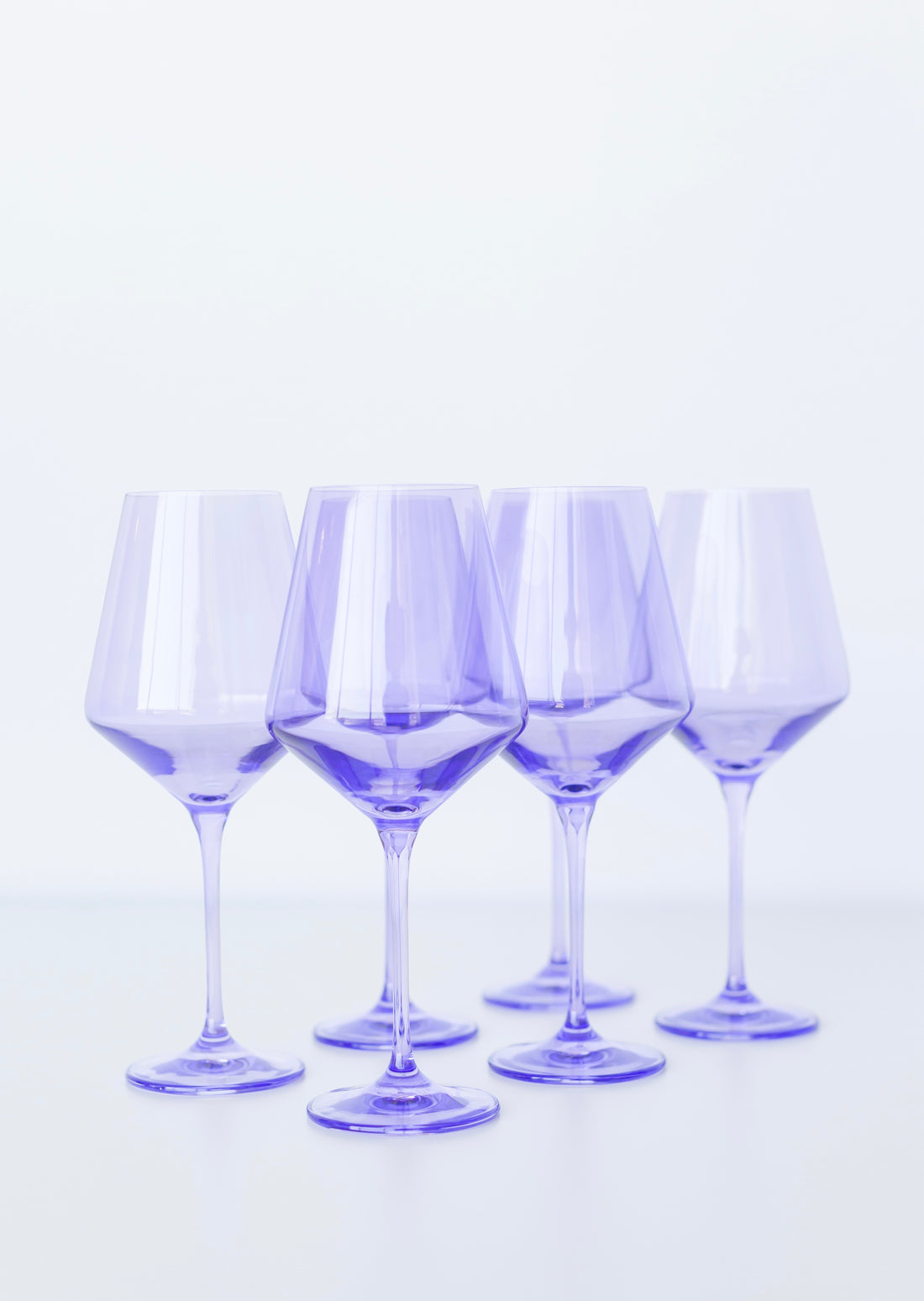 Estelle Colored Glass - Stemware Wine Glasses - Set of 6 Cobalt Blue