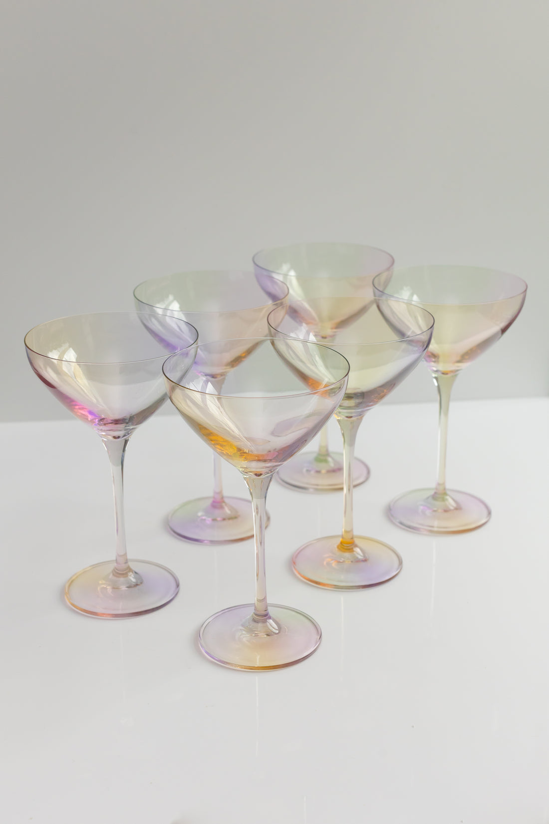 Estelle Colored Champagne Coupe Stemware - Set of 2 {Iridescent}