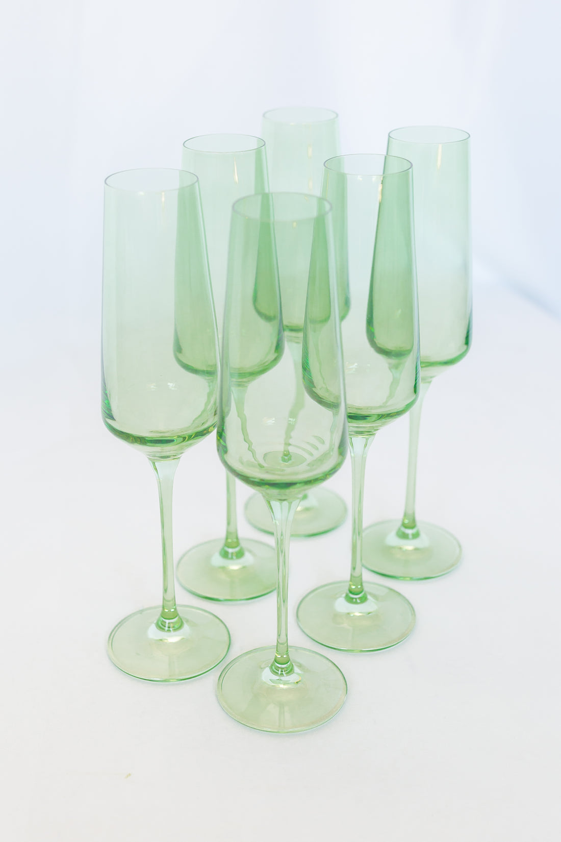 Estelle Colored Glass Champagne Flute 6-Piece Set Rose