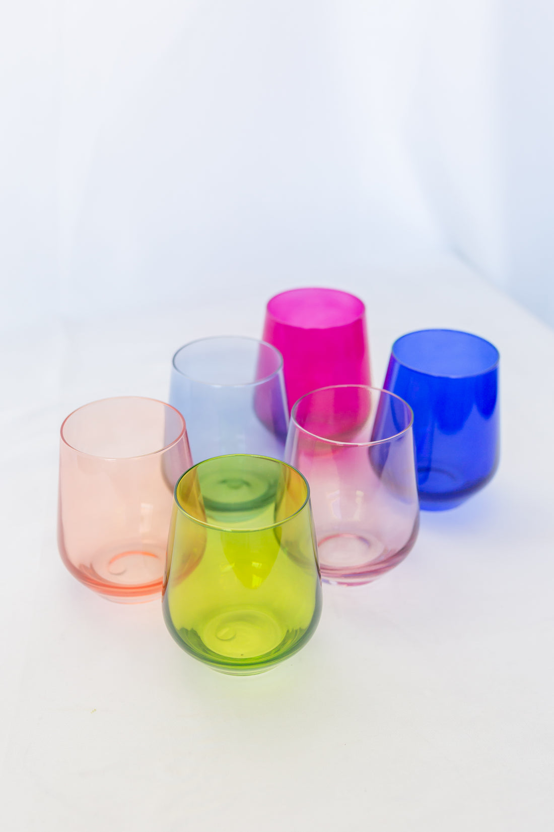  Colored Wine Glasses Set of 6 - 【13oz】【Unfading Color