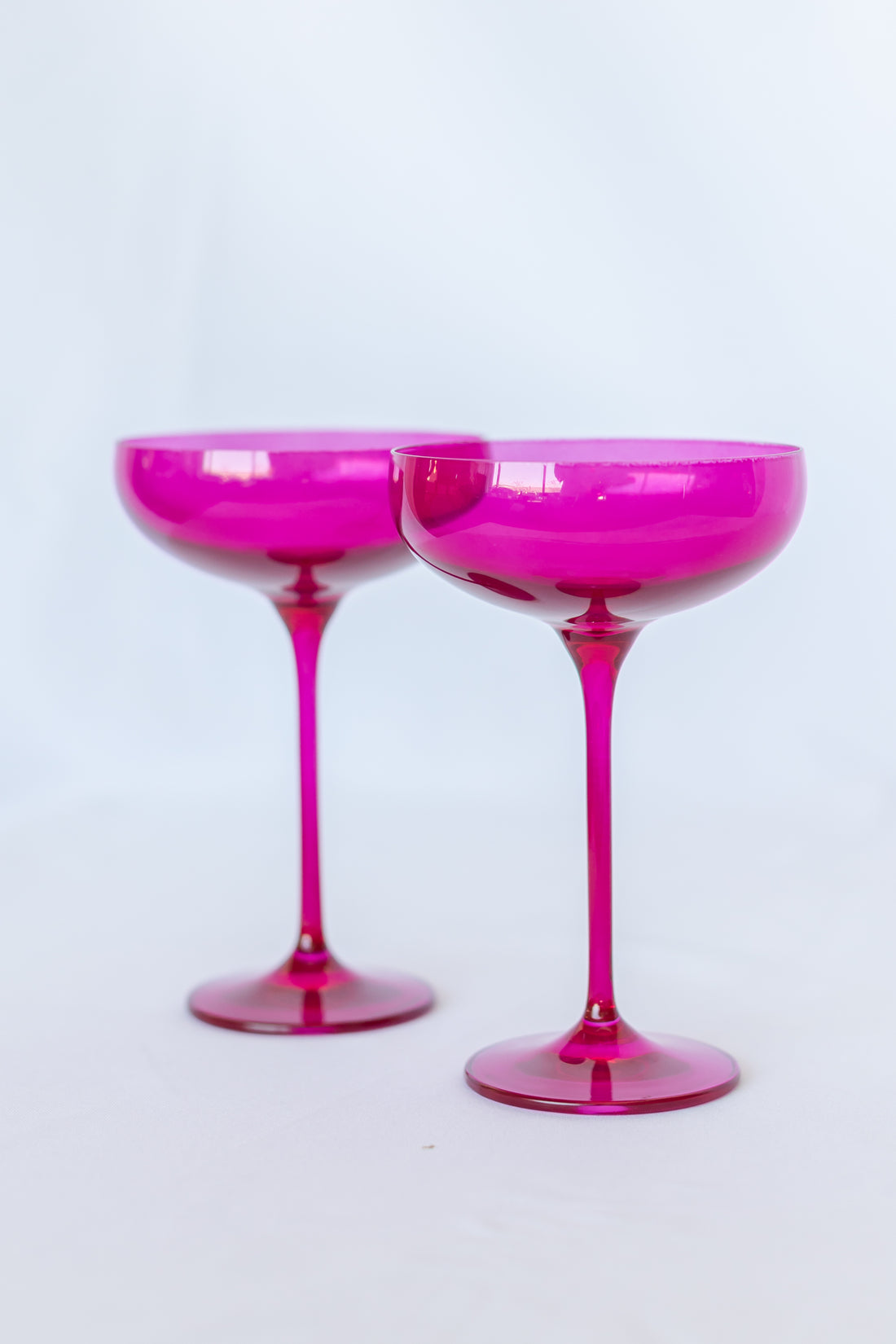 Estelle Colored Glass Estelle Hand-Blown Colored Cocktail Coupe Glasses (Set of 6) - Mixed Set (Set of 6)