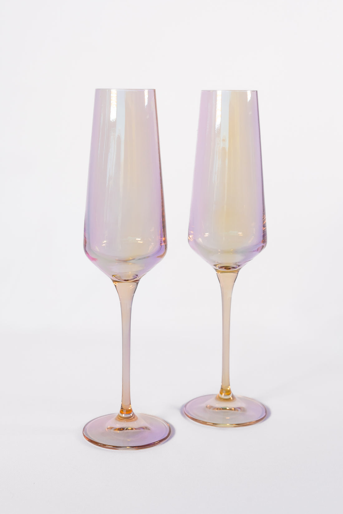 Estelle Colored Glass Champagne Flute 6-Piece Set Black