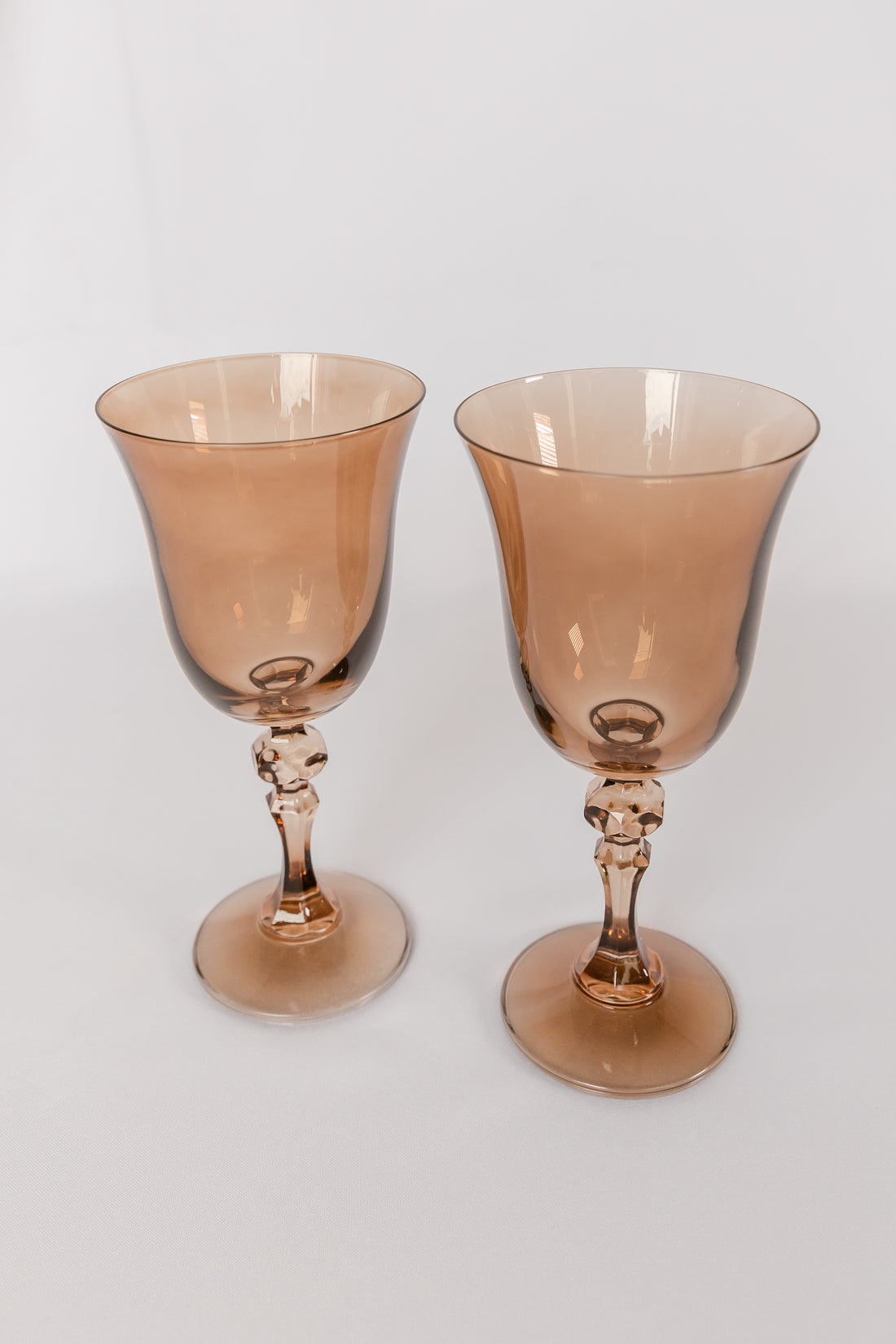 Estelle Colored Glass - Champagne Flutes - Set of 2 Amber Smoke