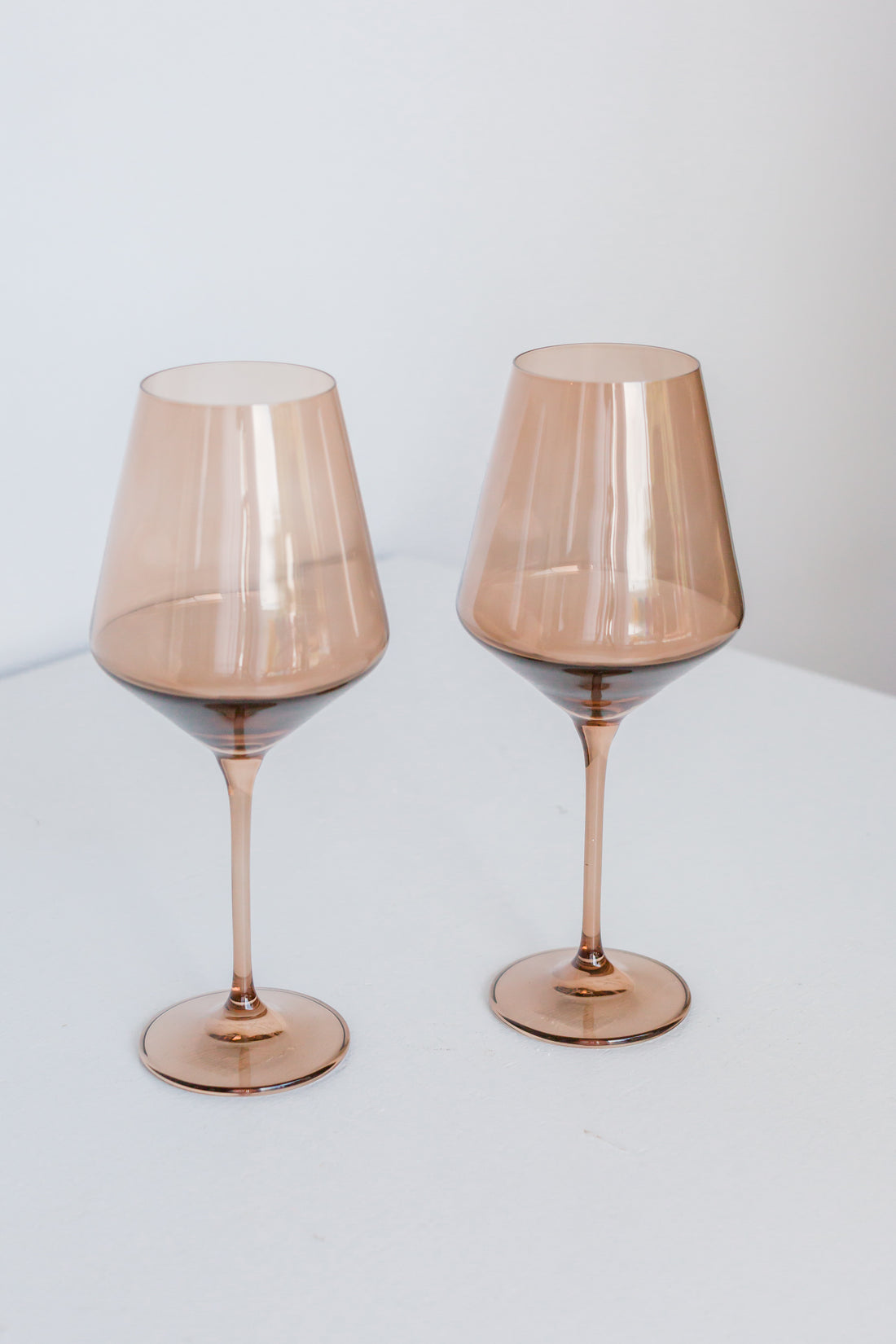 Blush Pink Colored Stemmed Wine Glasses, Set of 6, STMMD BLUSH S/6