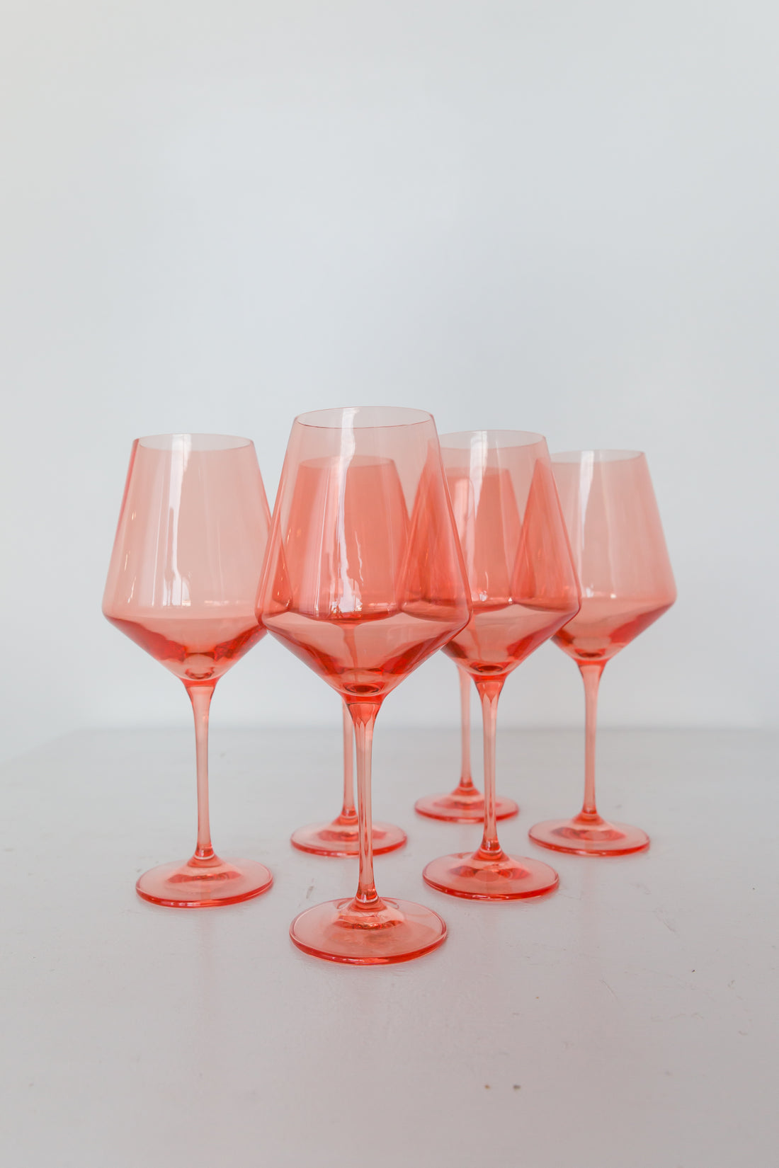 Estelle Colored Glass Stemmed Wine Glass (Set of 6)