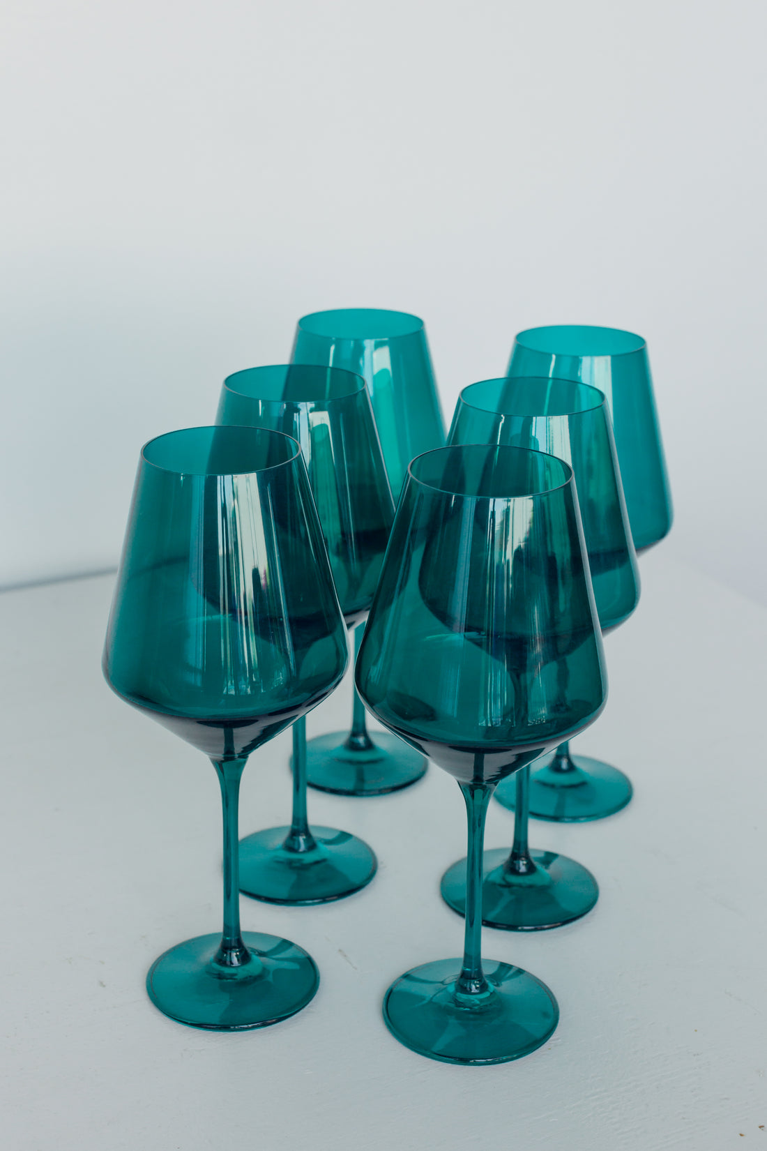 ESTELLE COLORED WINE STEMWARE - SET OF 6 {TEAL} – MAKENZIE BAILEY