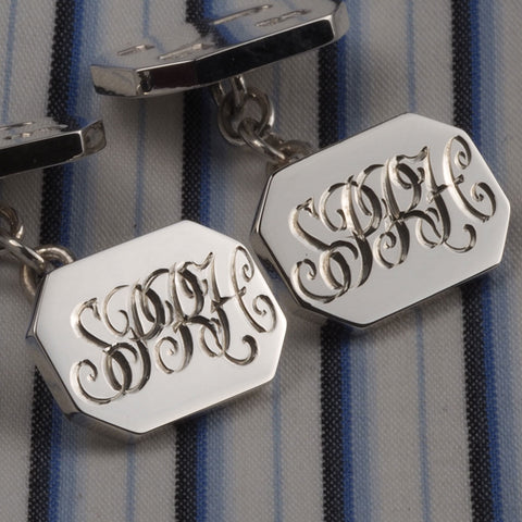 Louis Vuitton Monogram Cufflinks Silver Metal