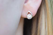 sterling silver cz tear drop earrings