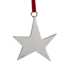 solid sterling silver handmade star christmas tree decoration engraved